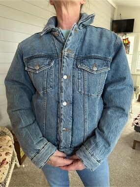 Alexander Wang Denim puffer lined Jacket men street medium